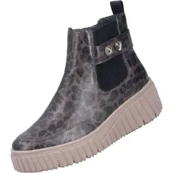 Rieker Damen Chelsea Boots Leopard/Grau - 40 - Wanderschuhe: Modische Chelsea Boots im Leo-Print mit praktischen Zipper, veganem Material und leicht wärmendem Innenfutter für optimalen Tragekomfort.