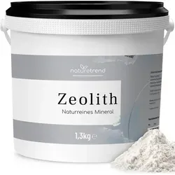 naturetrend Zeolith Pulver 1,3kg - Premium Vulkangestein, extra fein gemahlen - Hochwertiges Zeolith Pulver aus reinem Vulkangestein, extrafein gemahlen für optimale Löslichkeit. Ideal zur Unterstützung der Pflege ohne künstliche Zusätze.