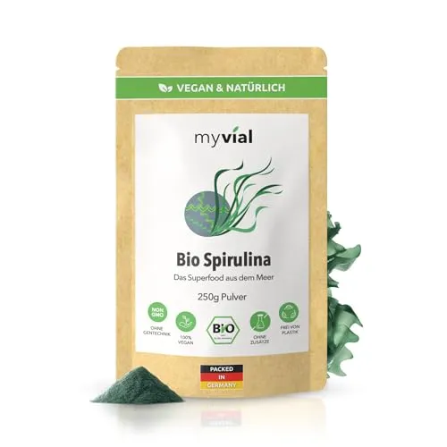 Bio Spirulina Pulver 250 g – 100 % rein & vegan – ohne Zusätze, plastikfrei verpackt – reich an pflanzlichem Protein & B-Vitaminen – laborgeprüft aus kontrolliertem Anbau