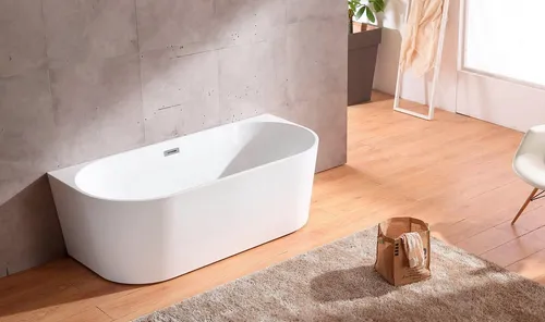 Welltime Badewanne Alvor, freistehend 170x80 cm - Sanitäranlagen & Zubehör, moderne, ovale Badewanne in elegantem Weiß mit Pop-Up Ventil für entspannende Bademomente.