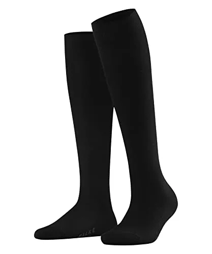 FALKE Damen Kniestrümpfe Family W Kh nachhaltige Baumwolle lang einfarbig 1 Paar, Schwarz Black 3009, 39-42