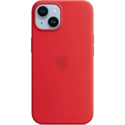 Apple iPhone 14 Silikon Hülle - MagSafe - Rot - Handyhülle für iPhone 14, aus hochwertigem Silikon, mit stoßabsorbierender Wirkung und perfekter Passform. Unterstützt MagSafe-Technologie für einfaches kabelloses Laden und elegantes Design.