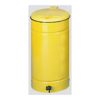 Treteimer VAR EURO-Pedal 60 L - Großvolumiger Abfallbehälter für 60-70 ltr. Säcke, aus verzinktem Stahlblech oder Edelstahl, mit bequemer Fußpedalbetätigung und Klemmring zur Sackbefestigung.