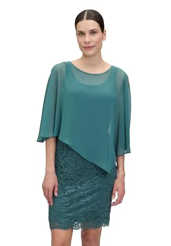 Vera Mont Cocktailkleid mit Spitze - Festliches Damenkleid in Dark Emerald, figurumspielend mit Rundhals und Halbarm. Hergestellt aus Chiffon und Spitze für hohen Tragekomfort – ein Must-have für besondere Anlässe!