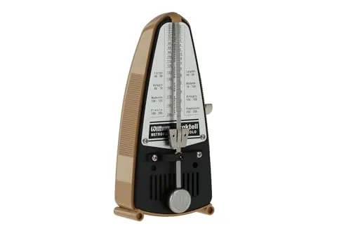 Wittner Metronom Taktell Piccolo Serie 830 - Kunststoffgehäuse - Ohne Glocke - Hellbraun - Mechanisch zum Aufziehen - Keine Batterien erforderlich - Made in Germany