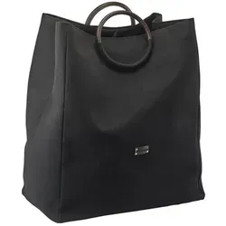 Aquanova Wäschekorb Jada, Schwarz, Textil, Echtleder, 85 L, rechteckig, 50x60x30 cm, Tragegriffe, Ordnen & Aufbewahren, Wäschekörbe & Tonnen