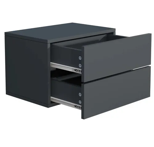 VCM Nachtschrank Usal L | Wand Nachttisch - Moderner Wand-Nachttisch in Antrazit, mit 2 praktischen Schubladen. Ideal für platzsparende Schlafzimmerlösungen, Maße: H. 30 x B. 45 x T. 32 cm.