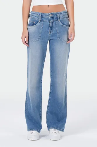 M.O.D Miracle of Denim Nini Wide Leg Jeans Damen Eco Blue - NINI Damen Wide Leg Jeans in Earth Blau – Lässige Denim mit weitem Beinverlauf für entspannte Herbstlooks. Angenehmer Materialmix sorgt für Bewegungsfreiheit und zeitlose Funktionalität im Alltag.