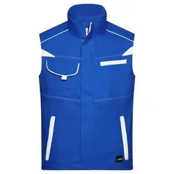 Workwear Vest - COLOR - Funktionelle Weste im sportlichen Look mit hochwertigen Details weiß/blau, Gr. 4XL