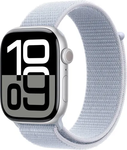Apple Watch Series 10 (GPS 46 mm) - Smartwatch mit Gesundheits- und Fitnessfunktionen, Always-On Display und Aluminiumgehäuse in Silber, ideal für aktive Lebensstile