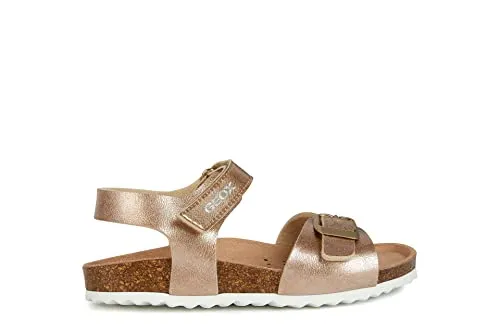 Geox Junior Girl J ADRIEL GIRL Sandalen in Roségold 24 EU - Modische Sandalen für Mädchen mit praktischem Gummizug und Plateauabsatz. Ideal für warme Tage, bieten sie Komfort und Stil für jeden Anlass.