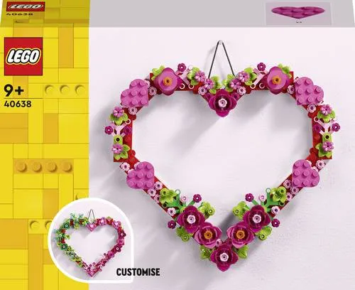 LEGO Creator Herz-Deko Set (40638) - Kreatives Bau-Spielzeug für Kinder ab 9 Jahren, liebevolle Wand-Deko und ideales Geschenk für kreative Anlässe