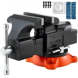 VEVOR 127mm Mehrzweck-Schraubstock mit drehbarer Basis - Schraubstock aus Sphäroguss mit 360 Grad schwenkbarer Basis, ideal für vielseitige Anwendungen in der Werkstatt, Backenbreite 127 mm und hohe Stabilität.