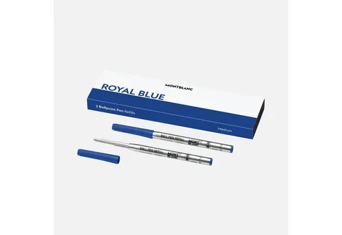 Montblanc Royal Blue Kugelschreiber Ersatzminen M – 2er Pack - Schreibutensilien – Hochwertige Montblanc Kugelschreibermine in klassischem Royal Blue für angenehmes Schreiben und perfekten Farbauftrag.