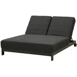 CLEMENTO Beziers Doppel Loungeliege mit Rollen - Anthrazite - Luxuriöse Doppel-Loungeliege aus Aluminium mit verstellbaren Rückenlehnen, ideal für entspannte Stunden im Freien. Der UV-beständige Sunbrella®-Stoff sorgt für maximalen Komfort und Langlebigkeit.
