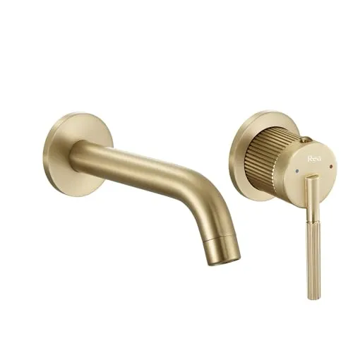 Rea Unterputz Waschbeckenarmatur Argon Js-622704-1Bg Brush Gold - Moderne Wandmontage Waschbeckenarmatur aus hochwertigem Messing in edlem Gold. Perfekte Kombination aus Funktionalität und Stil für Ihr Badezimmer.
