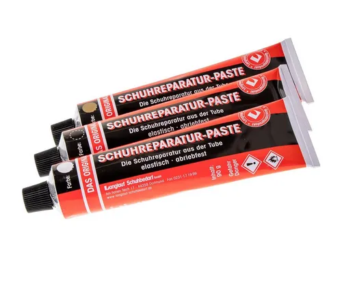 Langlauf Schuhbedarf Schuhfüller Reparaturpaste 3er Set – 3 Farben - Praktisches Schuh-Reparaturpaste Set – 3 Tuben für die einfache und effektive Reparatur aller Schuhmaterialien. Verlängern Sie die Lebensdauer Ihrer Schuhe mit dieser vielseitigen Lösung!