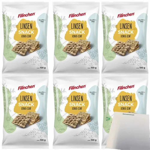 Filinchen Erbsen-Snack Honig Senf Cracker 6er Pack 6x100g Packung usy Block