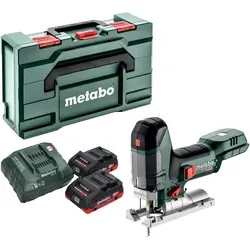Metabo ST 18 LT 130 BL Akku Stichsäge - Akku-Stichsäge mit 18 V und 130 mm Schnittlänge, inklusive 2 LiHD Akkus und Ladegerät, ideal für präzise Schnitte in Holz und Metall.