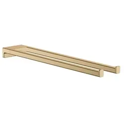 hansgrohe AddStoris Handtuchhalter zweiarmig - Handtuchhalter in brushed bronze, 44,5 cm lang, ideal für platzsparende Wandmontage mit Befestigungsmaterial im Lieferumfang.