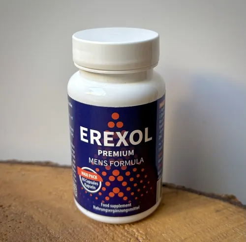 Erexol Kapseln | Premium Men's Formula | 60 Kapseln - Nahrungsergänzungsmittel für Männer mit kraftvollen Inhaltsstoffen wie Maca und L-Arginin, ideal für mehr Vitalität und Schwung im Liebesleben.