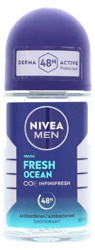NIVEA Men Fresh Ocean Deo Roll On 50ml Deodorant für Herren 48h Schutz