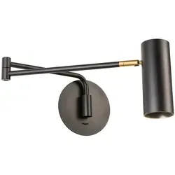 Wandleuchte Pivot schwarz matt 18. Leuchtenkopf 14 cm