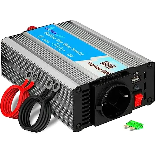 EXTRALINK OPIM - 600W Spannungswandler 12V 230V Wechselrichter 600W modifizierter Sinus Stromwandler KFZ Inverter DC AC Umwandler Fahrzeuge Auto Wohnmobil KFZ USB Port