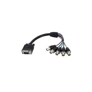 StarTech.com Coax HD15 VGA to 5 BNC RGBHV Monitor Cable - VGA-Kabel - HD-15 (M) - BNC (W) - 30cm - Schwarz (VGABNCMF1)