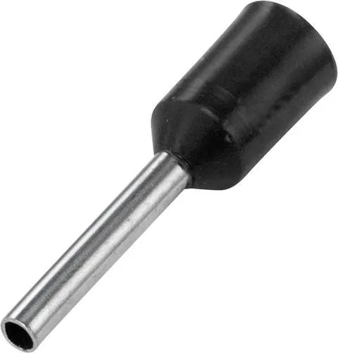 TRU COMPONENTS 1091287 Aderendhülse 1.5mm² Teilisoliert Schwarz 100St.