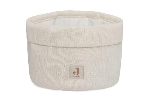Jollein Pflegekörbchen - Cosy Knit, Ivory - 60% Baumwolle, 40% Acryl - 14x18 cm - Weiß