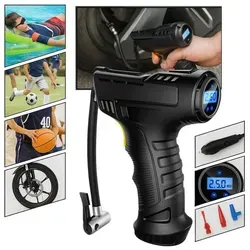 LCD Elektrische Akku Luftpumpe 150 PSI - Kompressor für Auto und Fahrrad, kompakt mit digitalem Manometer und 150 PSI Maximaldruck – ideal für schnelle und präzise Luftbefüllung.