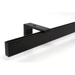 Deco-Raum Gardinenstange Innenlauf eckig, 1-läufig, 160 cm - Hochwertige Gardinenstange aus Metall in Schwarz, kürzbar und nach Wunschmaß, ideal für stilvolle Innenräume.
