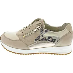 Waldläufer H-Vicky Schnürer Beige in Größe 41 - Sportlicher Schnürhalbschuh mit flexiblem, rutschhemmendem Luftpolster und herausnehmbarer Decksohle für individuellen Tragekomfort. Modisches Design in Beige mit Metallic-Elementen.