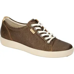 ECCO Soft 7 430003 Damen Sneaker - Bronze Antique - 37 EU - Damen Hi-Top Schnür-Sneaker aus hochwertigem Premium-Leder mit ECCO's Comfort Fibre System für ganztägige Frische und einer Zweikomponenten-Sohle für extra Halt und Beweglichkeit.