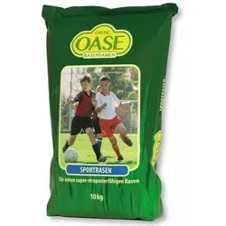 Grüne Oase Rasensamen Sportrasen 10 kg - Gräsersamen & -pflanzen, ideal für stark strapazierte Flächen, bildet eine dichte und belastbare Narbe für Sport und Spiel.