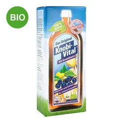 Knobivital mit Aroniabeere Bio - Bio Nahrungsergänzungsmittel mit Knoblauch und Aroniabeere, unterstützt Herzfunktion und Nervensystem, frei von Konservierungsstoffen und Zucker.
