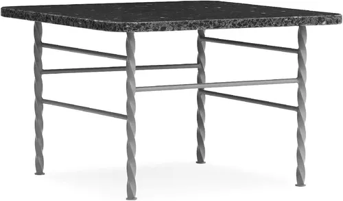 NORMANN COPENHAGEN Erde Kleiner Tisch aus Stahl und Marmor Grau - Eleganter Couchtisch mit robustem Stahlrahmen und stilvoller Marmorplatte, ideal für moderne Wohnräume. Maße: 55 cm x 36 cm, Gewicht: 18 kg.