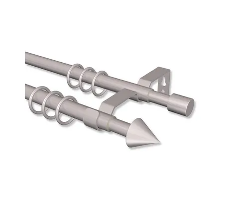INTERDECO Gardinenstange Hera Cone, 2-läufig, Ø 16/13 mm, ausziehbar, Silbergrau