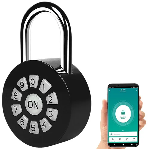 Xcase Smartes Vorhängeschloss: Metall-Vorhängeschloss mit Zahlencode und App - Zahlenschloss für Innen- und Außenbereich, smart steuerbar per App und WLAN-Gateway, bis zu 6 Monate Akku-Laufzeit, aufbruchsicher mit massivem Zink-Gehäuse.