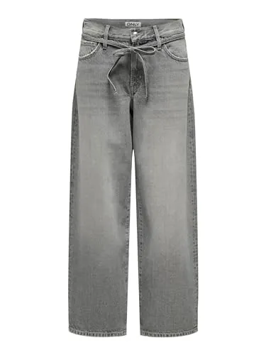 ONLY Weite Jeans ONLGianna - Grau 26 - Stylische weite Jeans mit Mid Waist, aus 100% Baumwolle für optimalen Tragekomfort, perfekt für lässige Outfits.