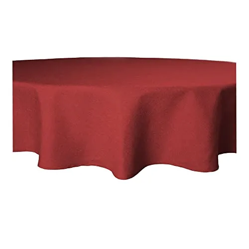 Tischdecke Bordeaux 140 cm Ø rund Struktur Mitteldecke Leinen-Optik beschichtet Wasser und Schmutz abweisend Lotuseffekt