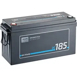 ECTIVE DC 185 AGM Deep Cycle 185Ah Versorgungsbatterie - Caravan-Zubehör, wartungsfreie AGM-Batterie mit hoher Zyklenfestigkeit und vielseitigem Einsatz, ideal für Camping, elektrische Rollstühle oder mobile Hebebühnen.