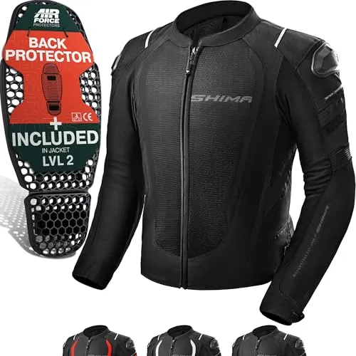 SHIMA MESH PRO 2.0 Motorradjacke Herren mit Protektoren - Schutzjacke mit Level-2 Rückenprotektor für maximale Sicherheit und herausragender Belüftung durch SUPERMESH-Panels – ideal für heiße Sommertage und lange Touren.