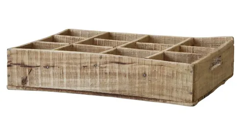 Chic Antique Grimaud Tablett mit 12 Fächern - Tablett und Wandregal in einem! Ideal für Tassen, Gewürze oder Eierbecher – jedes Stück ist ein Unikat aus recyceltem Holz.