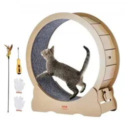 VEVOR Katzenlaufrad 91cm für Katzen im Innenbereich - Laufrad für Katzen mit Kratzfläche, fördert Gesundheit und Glück Ihrer Katze. Ideal für Innenräume, leise und stabil.