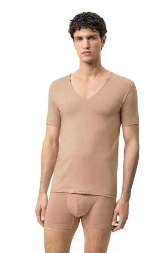 Mey Tagwäsche Dry Cotton Functional Herren Shirts 1/2 Arm Light Skin 3XL - Herren-Unterhemden, körpernahe Passform mit V-Ausschnitt, unsichtbar unter Businesshemden, extra-langer Rücken und Schweißflecken-Schutz dank spezieller Einsätze.