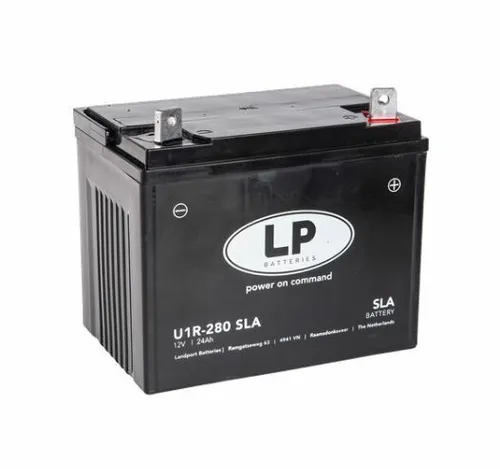 U1R-280 SLA-AGM Rasenmäherbatterie 12V/24Ah - Wartungsfreie AGM-Batterie mit 280A Kaltstartstrom, ideal für Rasenmäher und Offroad-Motorräder. Hohe Leistung und rüttelfest für zuverlässigen Einsatz.