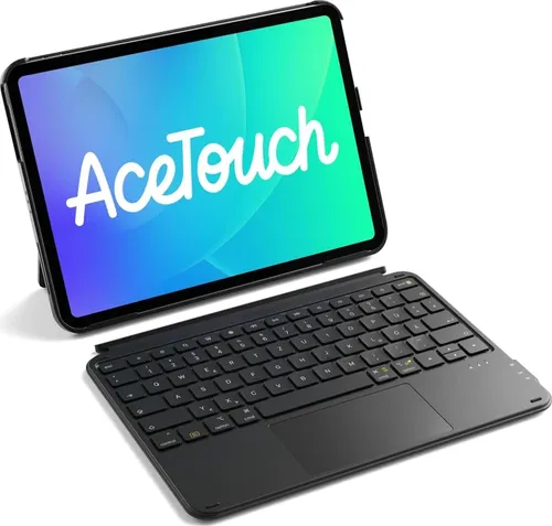 Inateck Hülle mit Tastatur für iPad 10/11 Generation - Ultraleichte Tastatur mit nur 7,6 mm Dicke und 450 g Gewicht, ideal für unterwegs. Magnetisches Design ermöglicht einfaches Abnehmen. Perfekt für Arbeiten, Filme schauen und mehr.