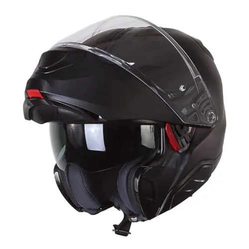HJC RPHA 91 Klapphelm Motorrad, Schwarz Matt, S - Hochwertiger modularer Motorradhelm aus Carbon-Aramid-Hybridfasern für optimale Schlagfestigkeit und Komfort. Ideal für Sicherheit und Stil auf der Straße.